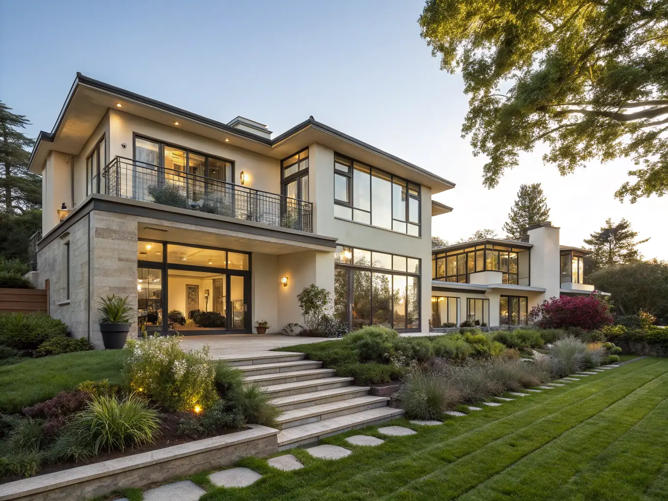 A beautifully constructed modern home showcasing innovative design and quality materials, representing Titán Házak's custom home construction services.