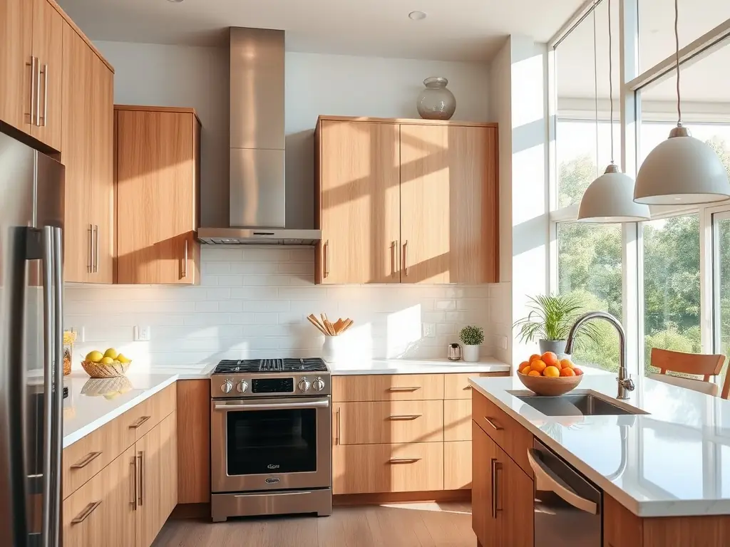 A newly renovated kitchen with modern appliances and stylish finishes, representing the transformation achieved through renovation services.